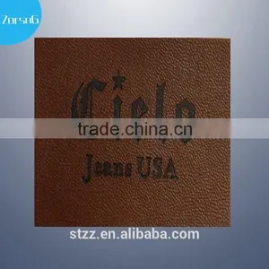 Brown Color Kids Garment Die Cut Leather Logo Patch thumbnail-1