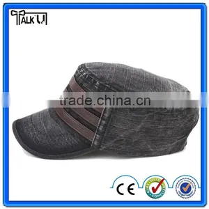 Black Washed Jean Cotton Women Military Cap Wholesale thumbnail-5