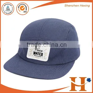 2016 Blue Canvas Woven Label 5 Panel Strap Back Cap thumbnail-1