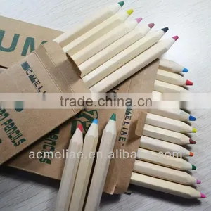 7" Jumbo Size Hexagonal Shape High Quality 5.0mm Color Leadnatural Wood Colored Pencil thumbnail-2