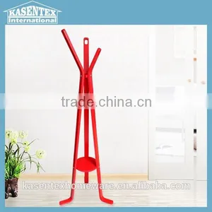 Red Color Solid Wood Coat Rack thumbnail-1