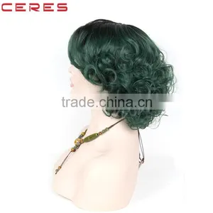 R1B/FG04 Ombre Color Wig Japanese KK Fiber High Temperature Flame Retardant Synthetic Curly Wig thumbnail-3