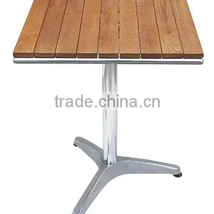 Wood Top Aluminum Table thumbnail-1