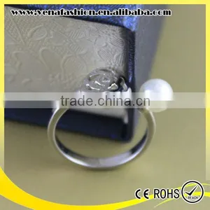 Jewellery Fashion Rose Flower Perfect Small Pearl Silver Pearl Rings thumbnail-4