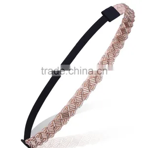 Top Selling Lady Beads Headband Hairband Elastic Hair Head Band Wholesale thumbnail-2