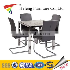 Heavy-duty Marble Dining Table With Stainless Steel Dining Table Design thumbnail-1