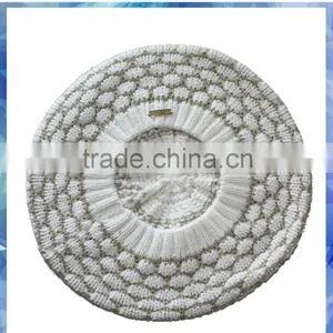 Lurex Popcorn Knit Knit Beret for Women thumbnail-2