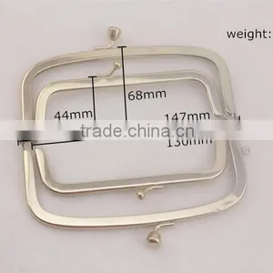147x68mm Light Gold Kiss Lock Double Clutch Purse Frame thumbnail-3
