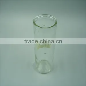 400ml Clear Straight Side Cylinder Glass Vase Ornamenting With Cross Engraving thumbnail-3
