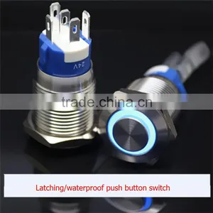 16mm Latching Water Proof Mental Push Button Switch With Led thumbnail-3