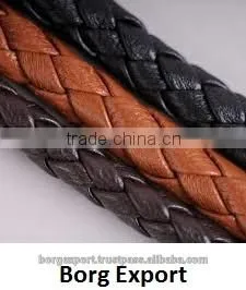 8mm Braided Leather Cords From BORG EXPORT /Genuine Leather / Braided Leather Cord 8 mm thumbnail-5