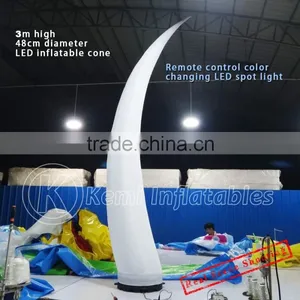 Color Changing LED Lighted Curved Inflatable Cone for Party Stage Decoration LED Inflatable Cone ox Horn Decorative Inflatable thumbnail-4