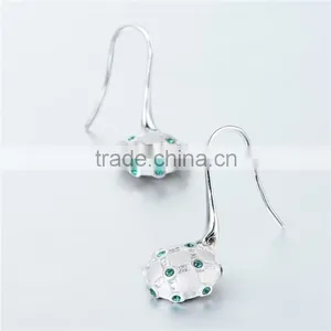New Design Crystal Drop Dangle Silver Earring thumbnail-3