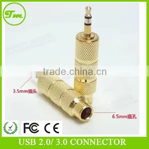 Golden 3.5mm Male to 6.35mm Female Audio Adapter thumbnail-1