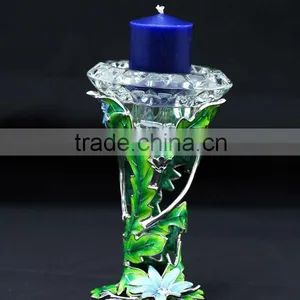 RORO Enamel Crystal Glass Candle Holder thumbnail-1