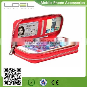 Multifunction Leather Wallet for Mobile Phone With Leather Card Holder Woman Clutch Bag thumbnail-1