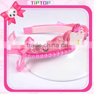 Fashion Kids Hello Kitty Headband With Lace Bow and Resin Charm thumbnail-1
