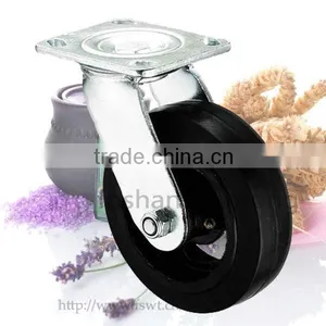 200mm Rubber Wheel Rolling Industrial Caster With Stop thumbnail-2