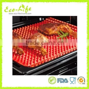 Silicone Cooking Mat Kitchen Utensils New Pyramid Pan Fat Reducing Textured Non Stick thumbnail-1