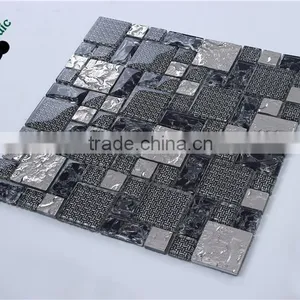 SMJ07 Ancient Style Interior Decoration Material Metal Mosaic Mix Glass Mosaic Laminated Mosaic Tiles thumbnail-3