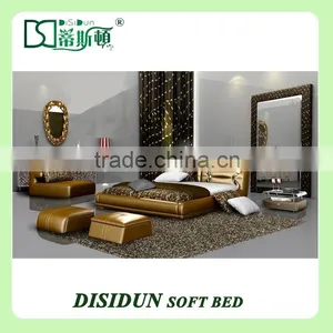 Simple Design Modern Leather Fashionable Soft Bed thumbnail-1