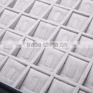Chinese Factories Wholesale Custom Luxurious Leather 45 Slot Ring Box, Black Beautiful Display Box thumbnail-3