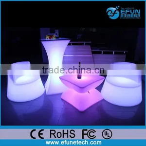 Factory Price Battery Rechargeable Plastic Color Led Table and Chair Set thumbnail-1