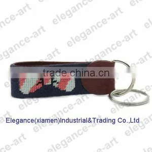 Hand-stitched Bowtie Needlepoint Key Chains thumbnail-1