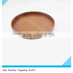 Durable Tradition Round Brown Wood Dinner Plate for Dinner and Restaurant thumbnail-2