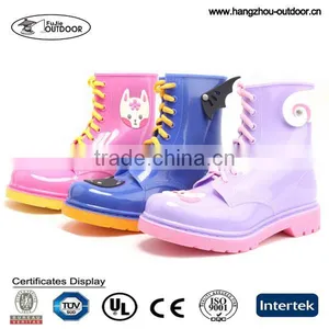 2016 New Design Girls Lovely Solid Martin PVC Rain Boots thumbnail-1