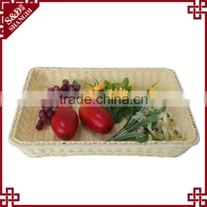 Rectangular Rattan Woven Table Storage Baskets for Food Display thumbnail-4