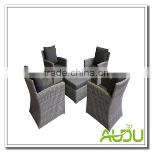 Audu 5 Pieces Outdoor Grey Patio Dining Set thumbnail-1
