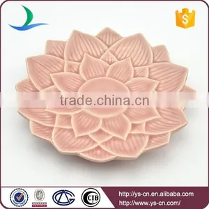 Wholesale Pink Ceramic Dish With Flower Design thumbnail-1