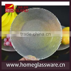 Glass Factory Supply Embossed Pearl Plate Glass Platter Raindrops Serving Dish Stock Pan thumbnail-1