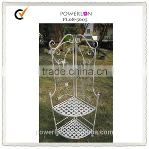 POWERLON Vintage Shabby Chic French Look 3-Tier Corner Metal Shelf Bakers Rack thumbnail-1
