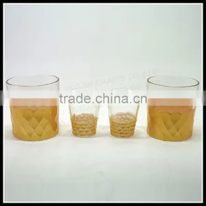 8 oz Hand Cut Gold Painted Glass Candle Holder thumbnail-4