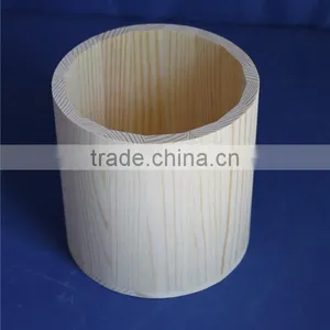 FSC Handmade Natural Office Use Round Pine Wooden Pen Holder Made in China thumbnail-1