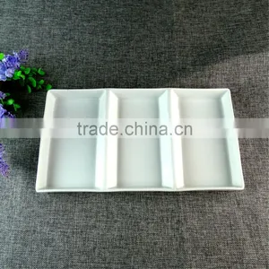 Wholesale Chaozhou 3 Oblong Home Goods Dinnerware White Porcelain Afternoon Tea Plate thumbnail-2