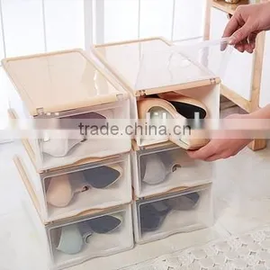 Wholesale Stock Small Order Plastic Transparent Shoes Storage Box thumbnail-2