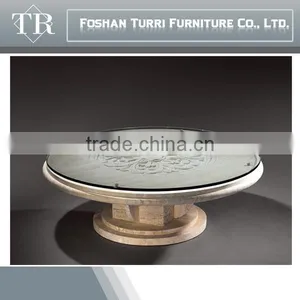 Best Quality Hand Carved Marble With Glass Square Coffee Table thumbnail-4
