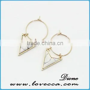 Gold Silver Point Crystal Earrings , Stone Point Studs , Gemstone Earrings thumbnail-3