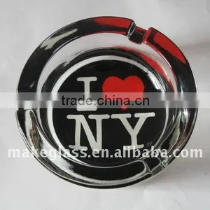 Glass Ashtray With Decal thumbnail-1