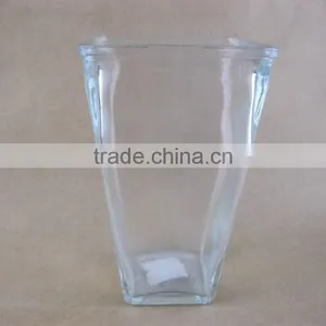 Machine Made Glass Vase for Home Decoration / Square Glass Vase thumbnail-1