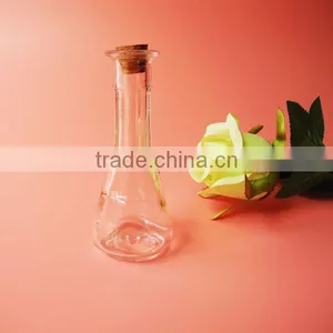 Mini Long Cut Flower Glass Container With Wooden Cover thumbnail-5