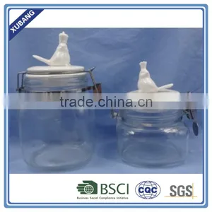 Glass Jar for Honey Christmas Cookie Jar Ceramic Penguin Cookie Jar thumbnail-3