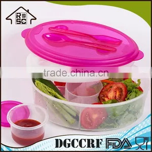 Transparent Plastic Oval Lunch Box With Cutlery Set thumbnail-5