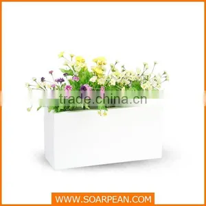 Home Decorative White Fiberglass Garden Flower Pot thumbnail-1