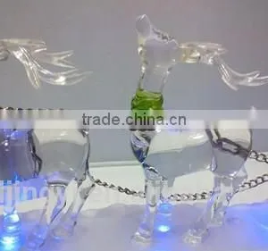 12.5inch Acrylic Led Double Deer and Snowman Standing Ice Pedestal for Table Decoration thumbnail-2