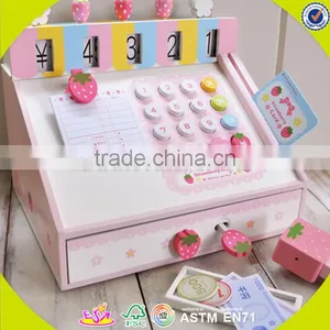 Wholesale Baby Pink Wooden Cash Register, Elegant Kids Wooden Cash Register, Popular Children Wooden Cash Register W10A035 thumbnail-5