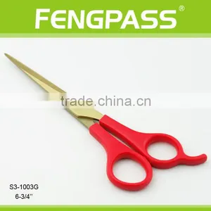 S3-1003G 6-3/4" Inch 2CR13 Stainless Steel Blade With ABS Handle Glod-plating Hair Cutting Salon Scissors thumbnail-1